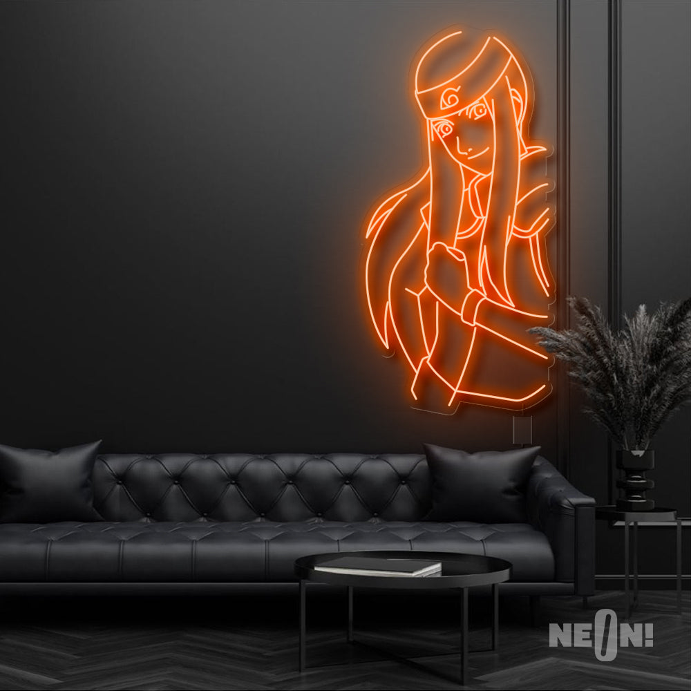 Kushina Uzumaki Naruto Anime Neon Sign