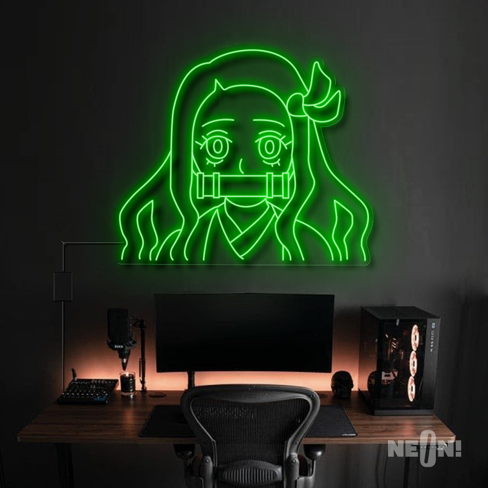 Nezuko Kamado - Demon Slayer Anime Neon Sign