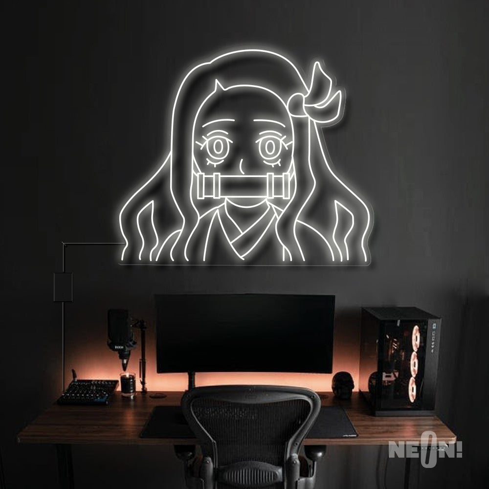 Nezuko Kamado - Demon Slayer Anime Neon Sign