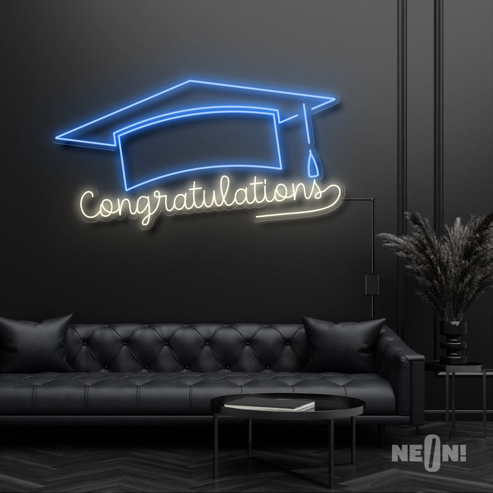 CONGRATULATIONS! WITH GRADUATION HAT