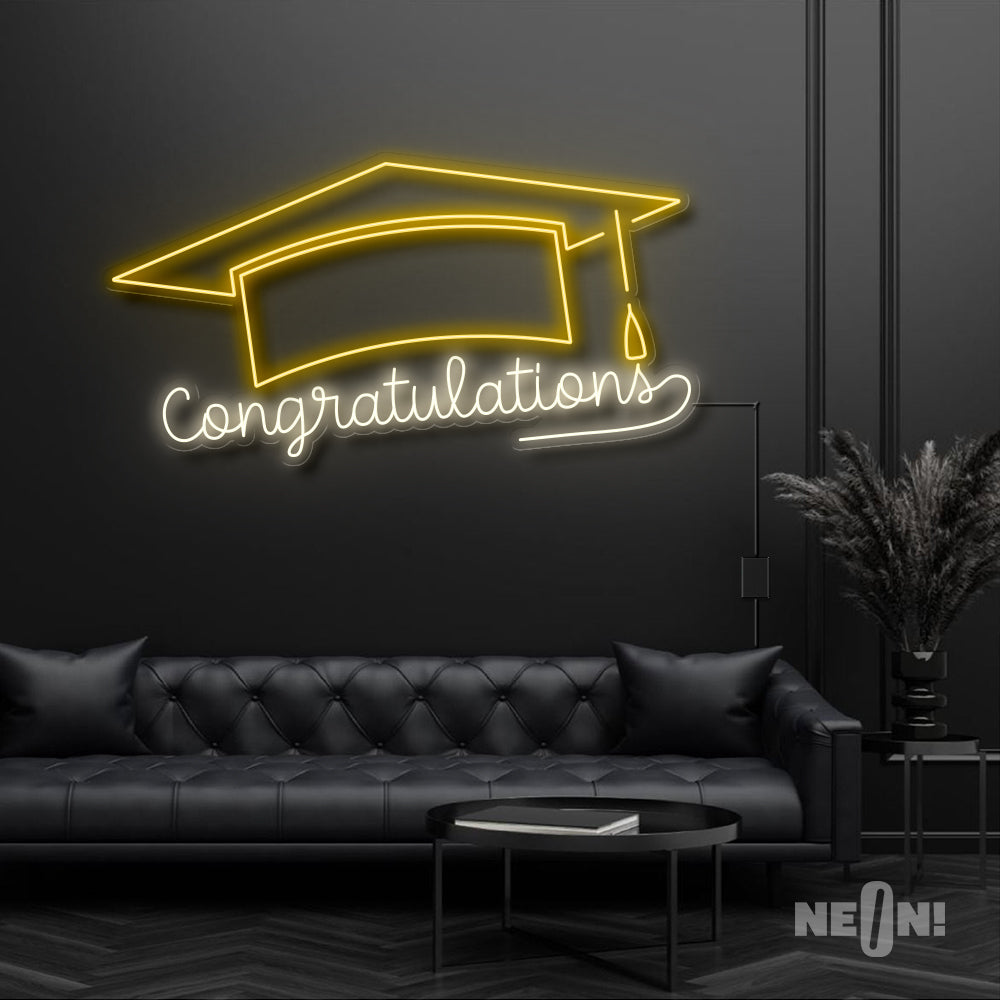CONGRATULATIONS! WITH GRADUATION HAT