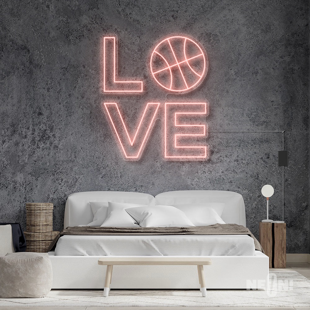 LOVE - WITH BASKETBALL AT "O"