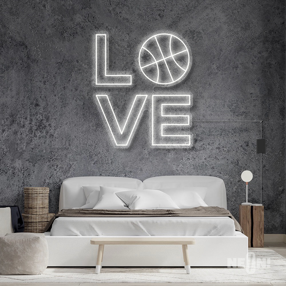 LOVE - WITH BASKETBALL AT "O"