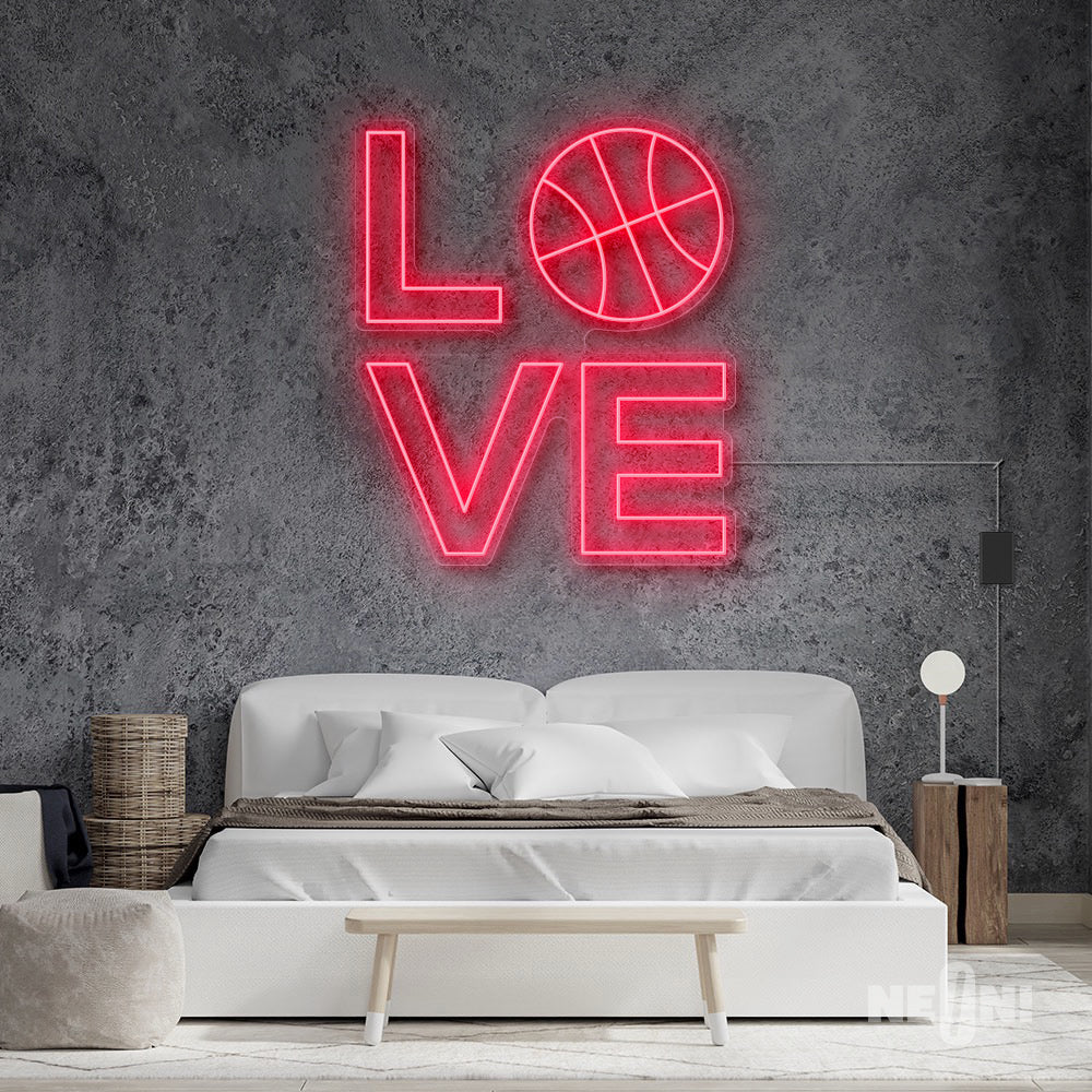 LOVE - WITH BASKETBALL AT "O"