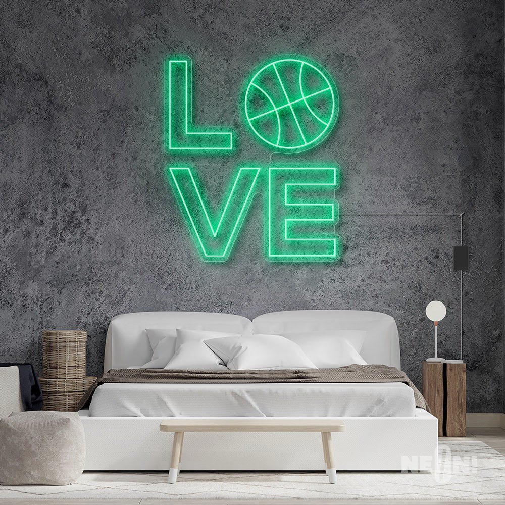 LOVE - WITH BASKETBALL AT "O"