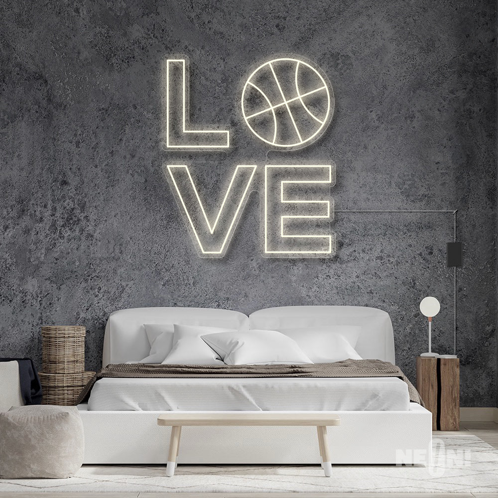 LOVE - WITH BASKETBALL AT "O"