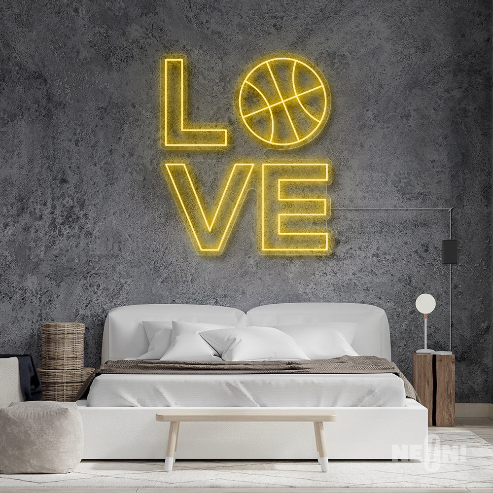 LOVE - WITH BASKETBALL AT "O"