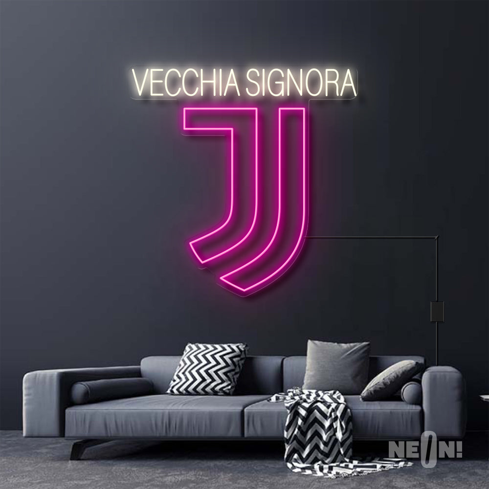 pink logo neon signs