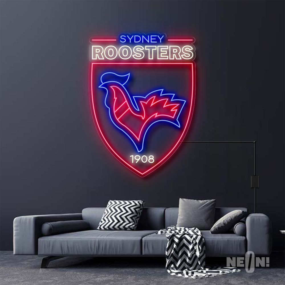 Roosters neon sign