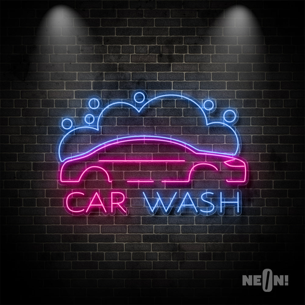 CAR WASH WITH CAR AND BUBBLES