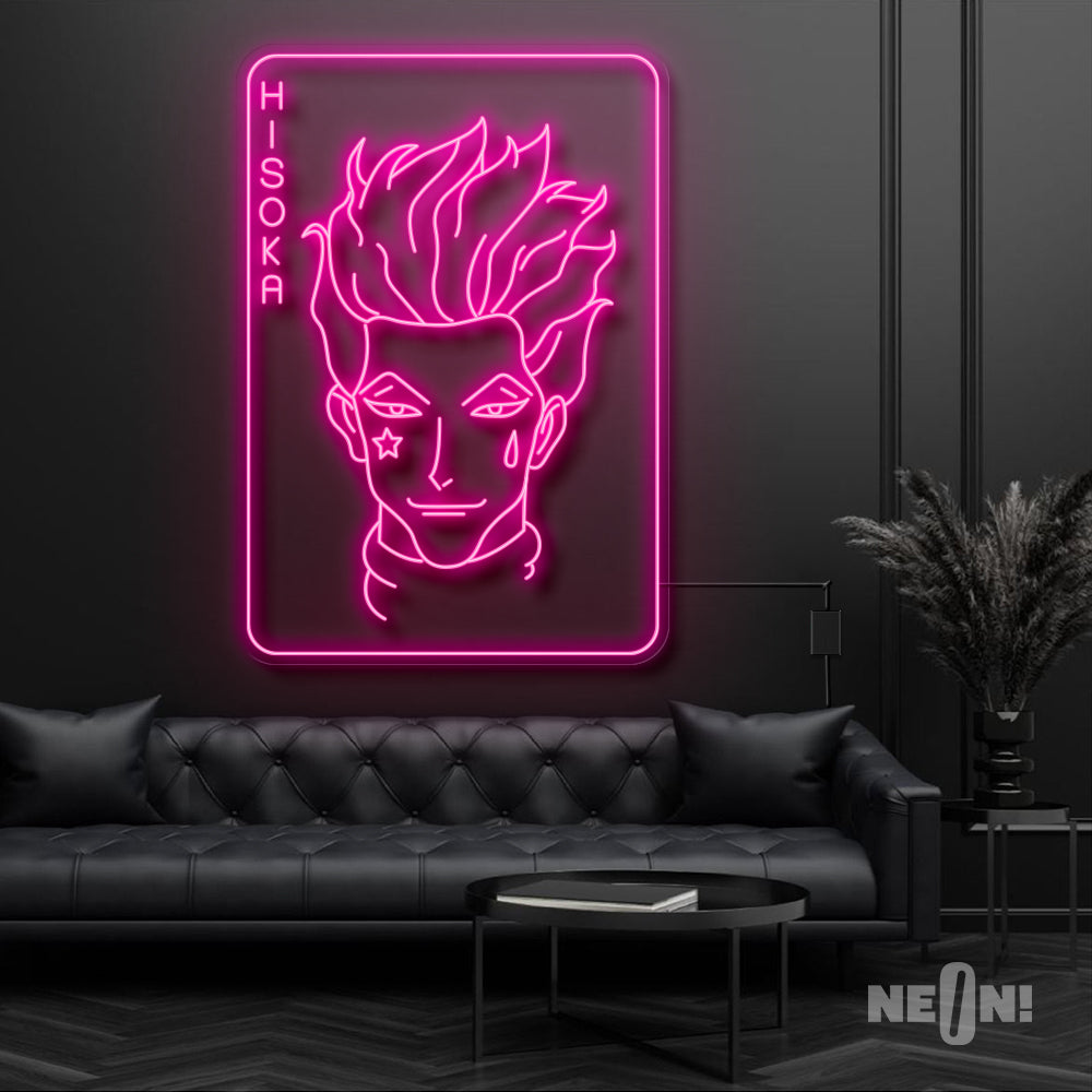 Hisoka on Joker Card Neon Sign