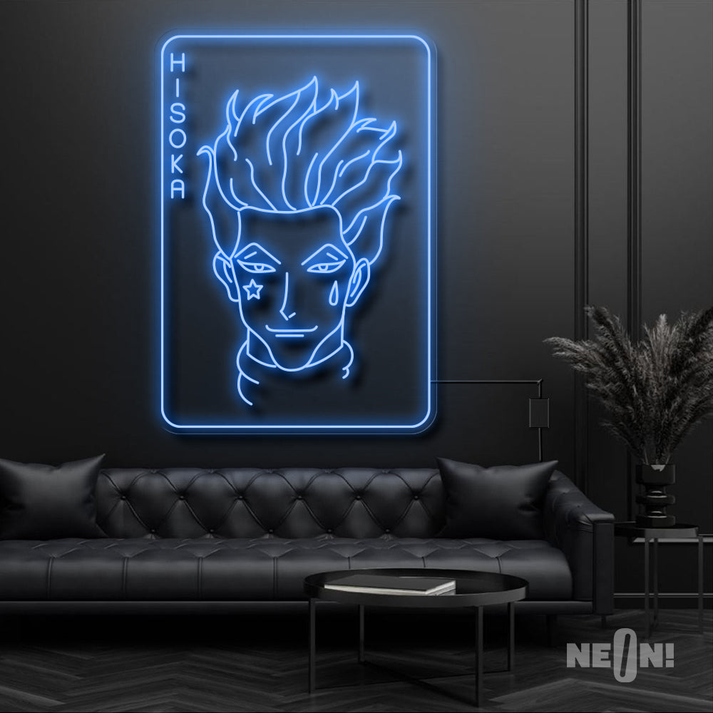 Hisoka on Joker Card Neon Sign