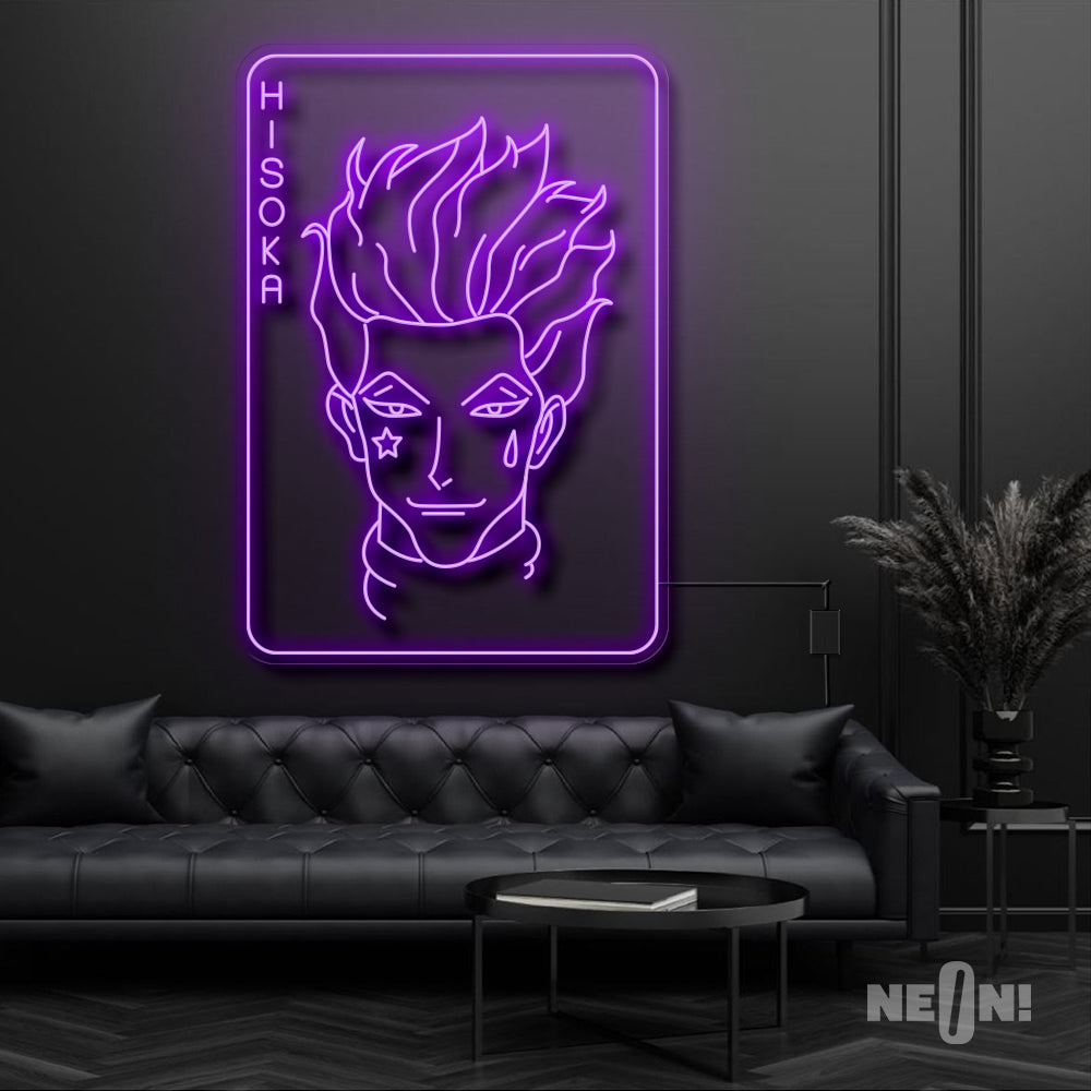 Hisoka on Joker Card Neon Sign