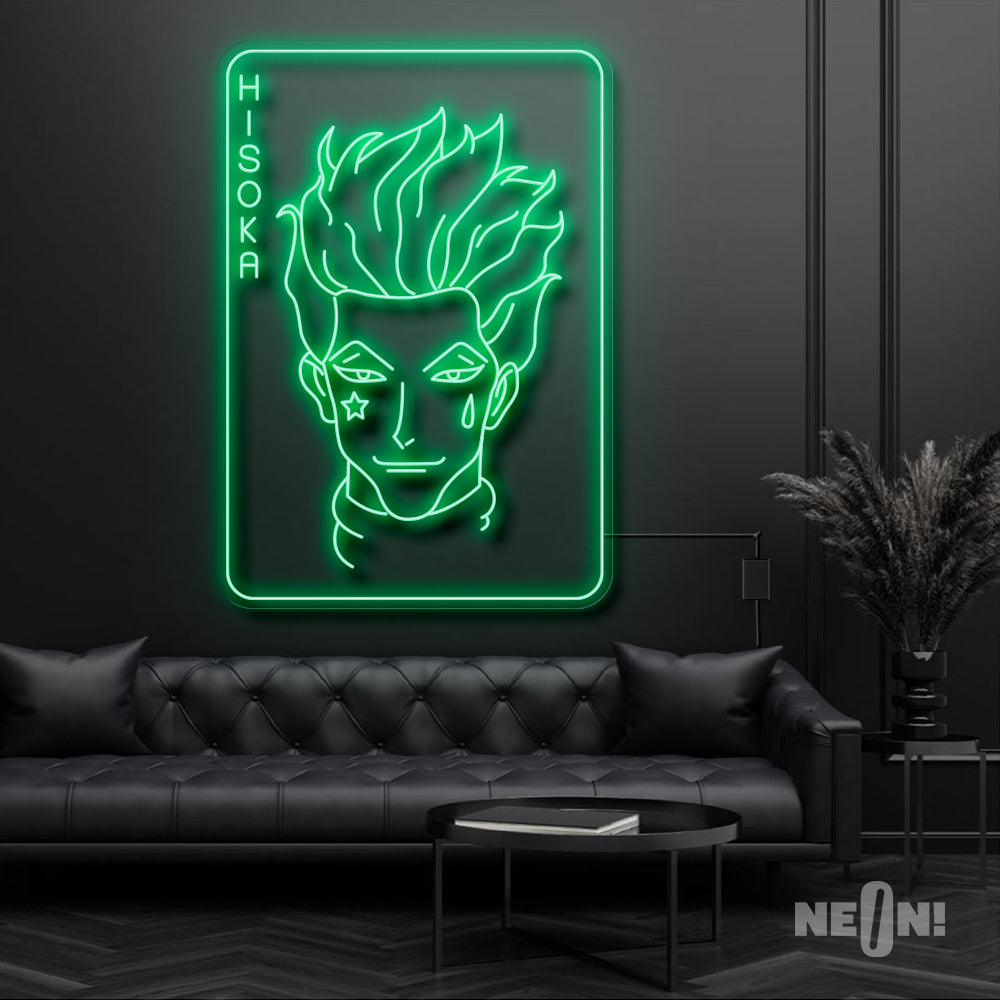 Hisoka on Joker Card Neon Sign