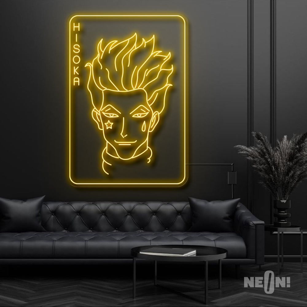 Hisoka on Joker Card Neon Sign