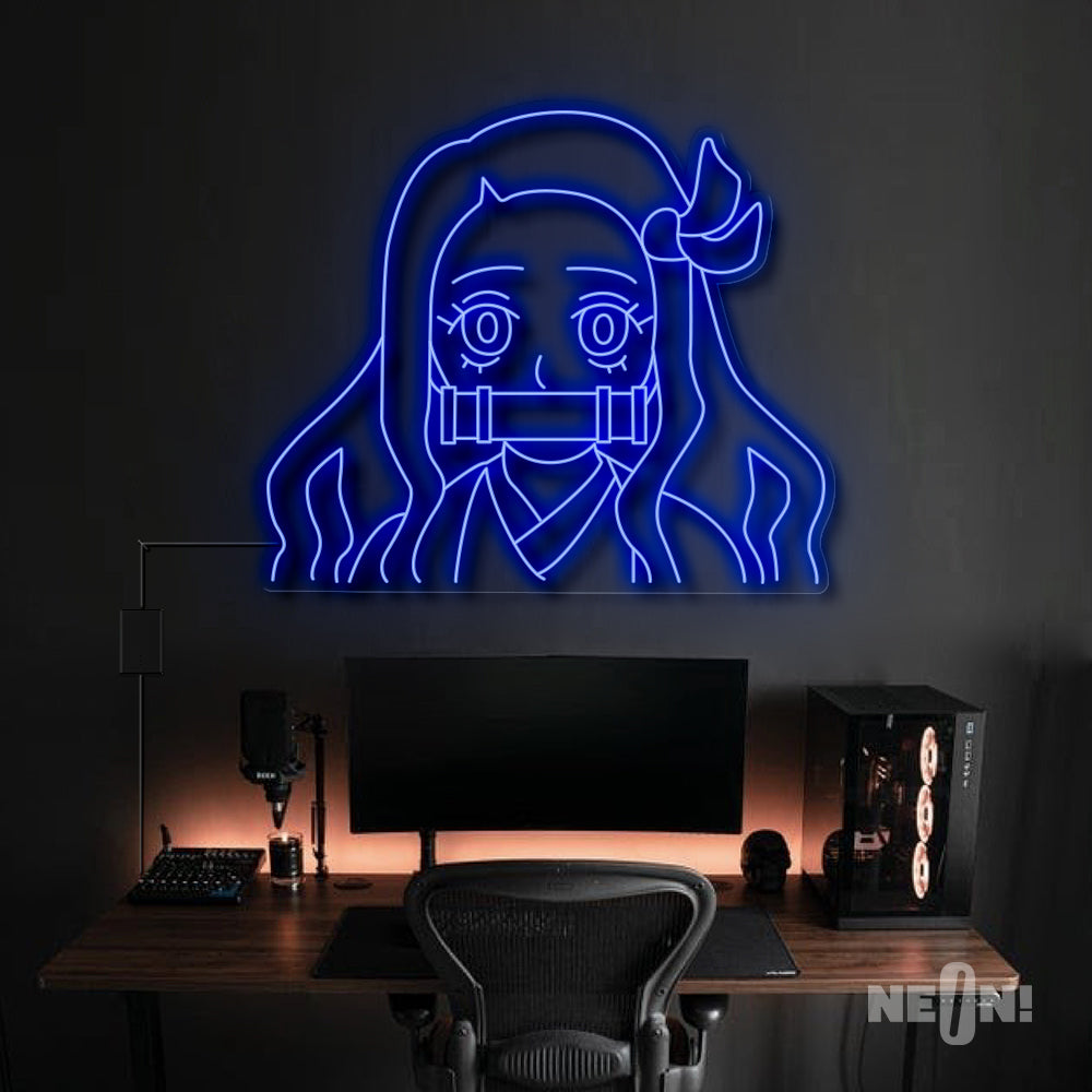 Nezuko Kamado - Demon Slayer Anime Neon Sign