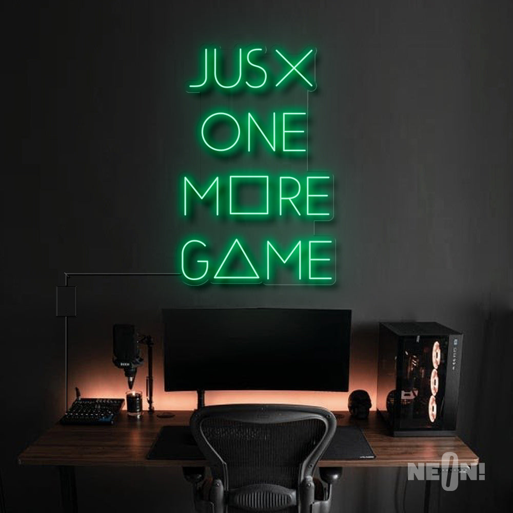 
            
                Load image into Gallery viewer, JUST ONE MORE GAME Neon Sign
            
        