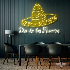 Day of the Dead Neon Sign, Neon Day of the Dead Wall Art