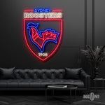 Roosters neon sign