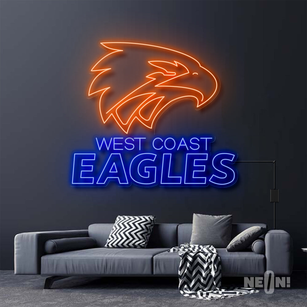 orange West Coast Eagles neon sign